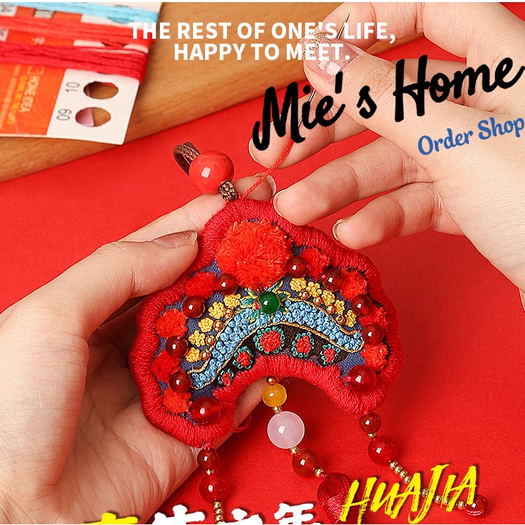 Màu đỏ cưới / chú rể và cô dâu series thêu túi thơm thủ công Hôn nhân an toàn diy thêu nguyên liệu  Mie Handmade Shop