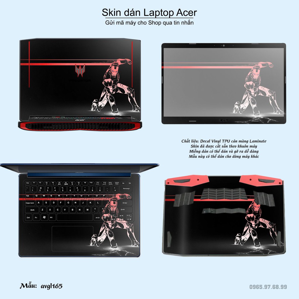 Skin dán Laptop Acer in hình Avenger _nhiều mẫu 4 (inbox mã máy cho Shop)