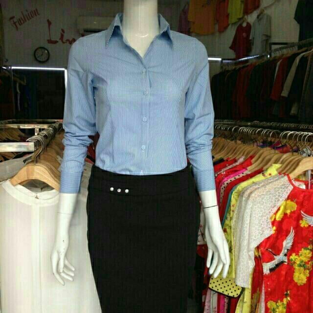 Áo sơ mi kẻ sọc tay dài cao cấp vải lụa mát form chuẩn đẹp ĐƯỢC ĐỔI TRẢ