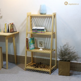 Kệ Sách Gỗ Đa Năng Chữ A Màu Gỗ Tự Nhiên 4 Tầng Nan Nội Thất Thông Minh HCM
