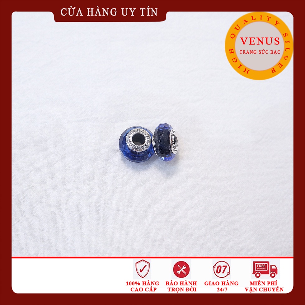 [Charm bạc 925 cao cấp] Charm glass xanh biển đậm- Mã sản phẩm VENUSG12