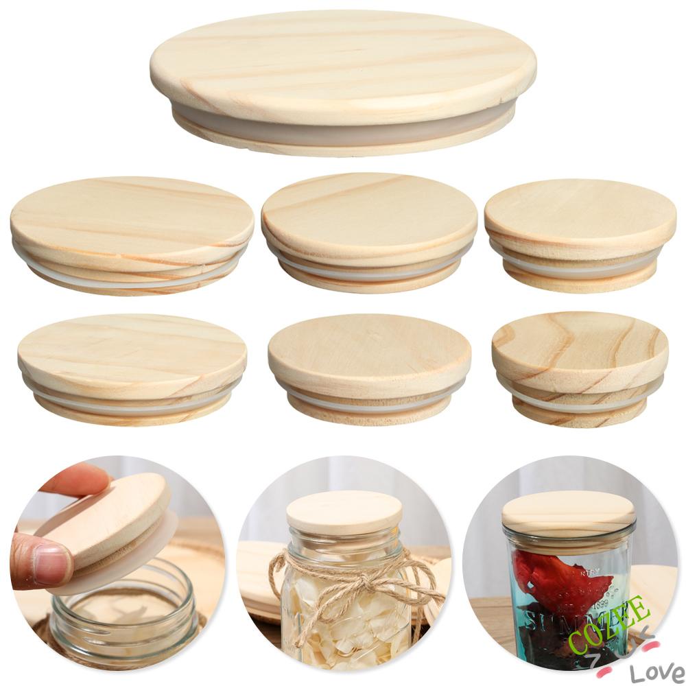 Nắp Đậy Lọ Bằng Gỗ Miệng Rộng Có Thể Tái Sử Dụng