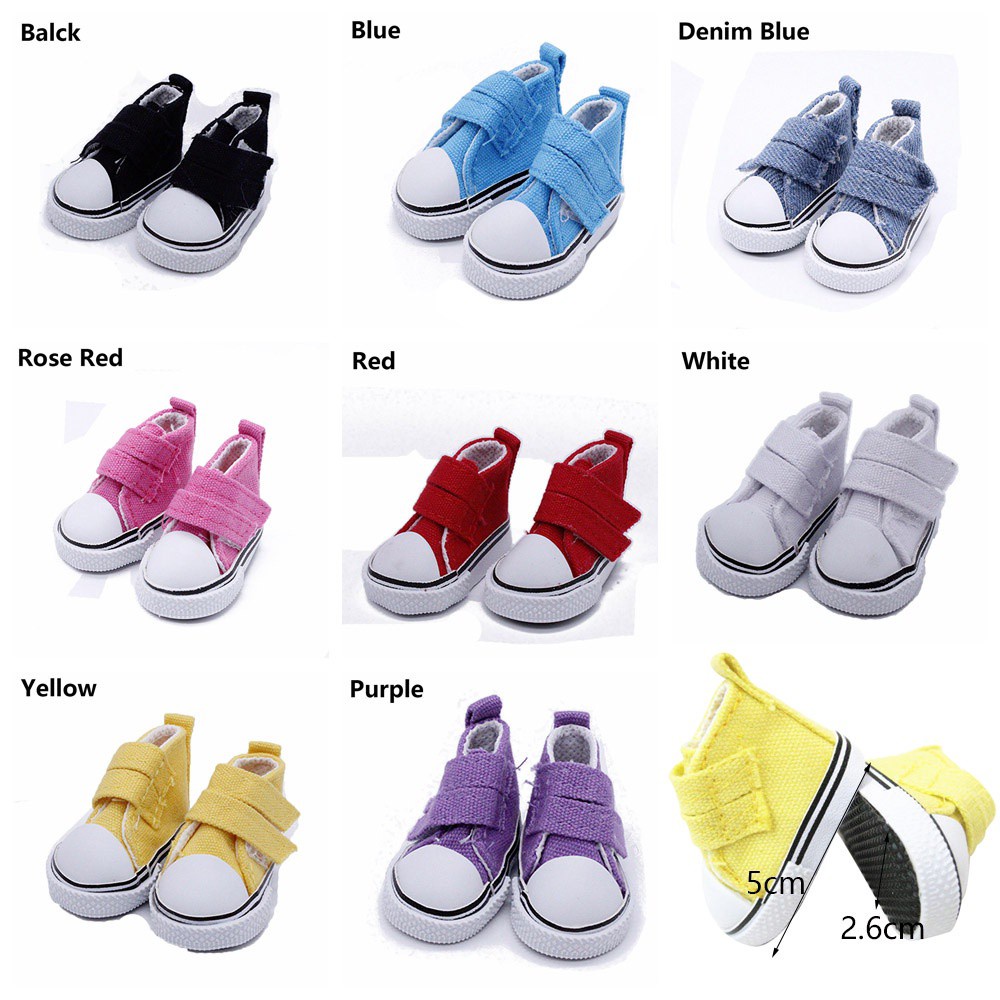 Đôi giày thể thao mini 5cm màu cầu vồng thời trang cho búp bê tỉ lệ 1 / 6