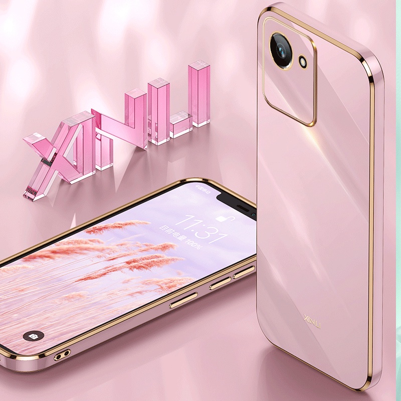 Ốp Điện Thoại TPU Mạ Chống Rơi Cho Realme C53 C51 C55 C33 C30s C30 C12 C15 C17 C11 2021