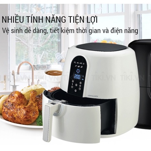 [Mã ELHADEV giảm 4% đơn 300K] Nồi chiên không dầu điện tử Lock&amp;Lock cảm ứng dung tích 5.2 lít EJF351 - HAPOS