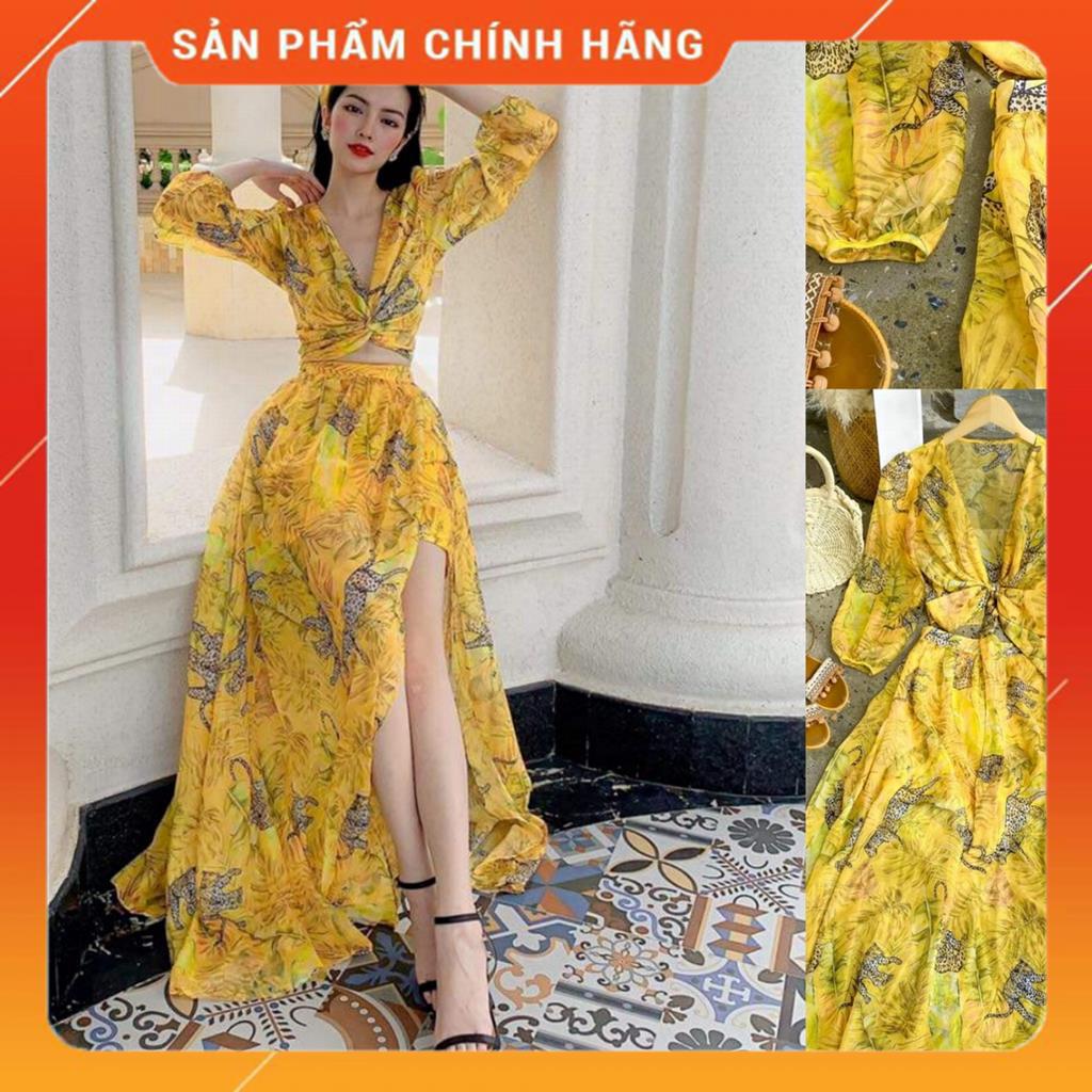 Đầm maxi dài đi biển, set váy maxi đẹp ba chi tiết hohit MSP19683 | BigBuy360 - bigbuy360.vn