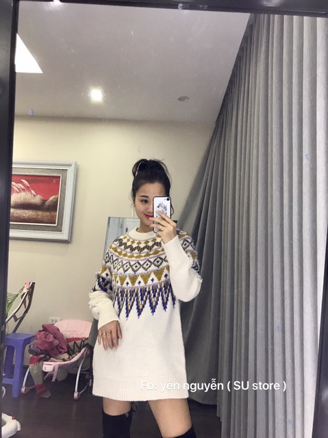 Ao len dáng dài dấu quần