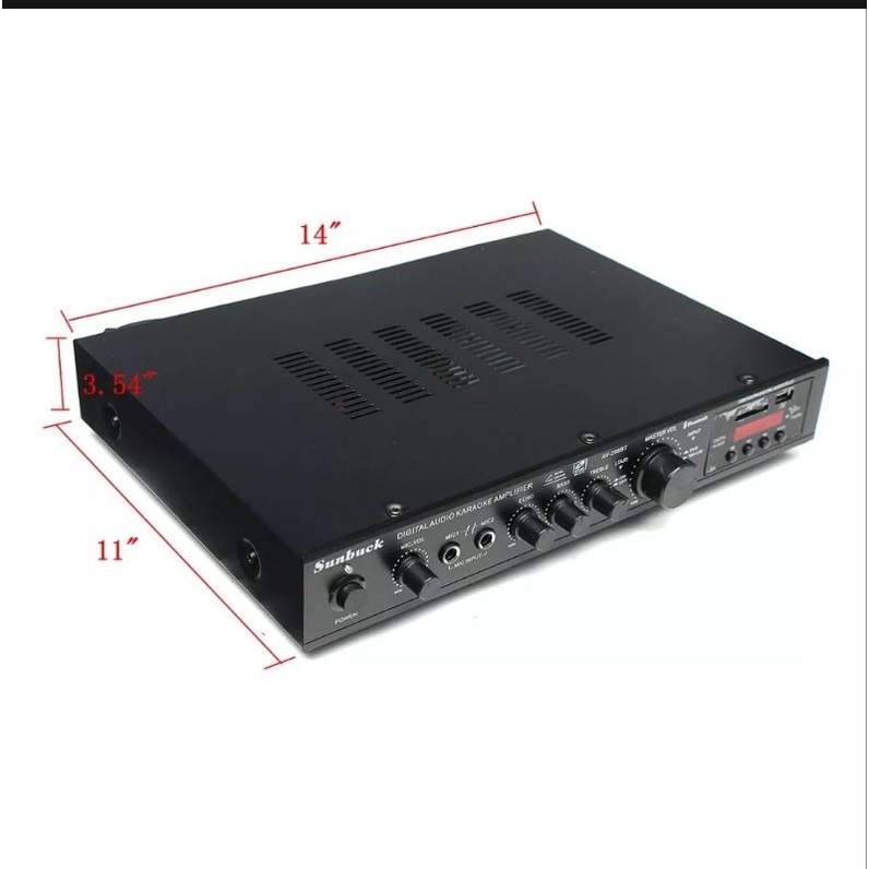 Ship nhanh Amply 5 kênh 298BT dùng cực thích có bluetooth, mặt nhôm sang trọng