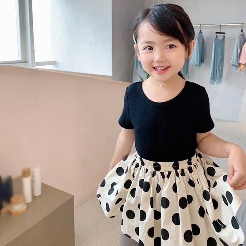 Váy Xòe Chấm Bi Dễ Thương Cho Bé 3-8 Tuổi