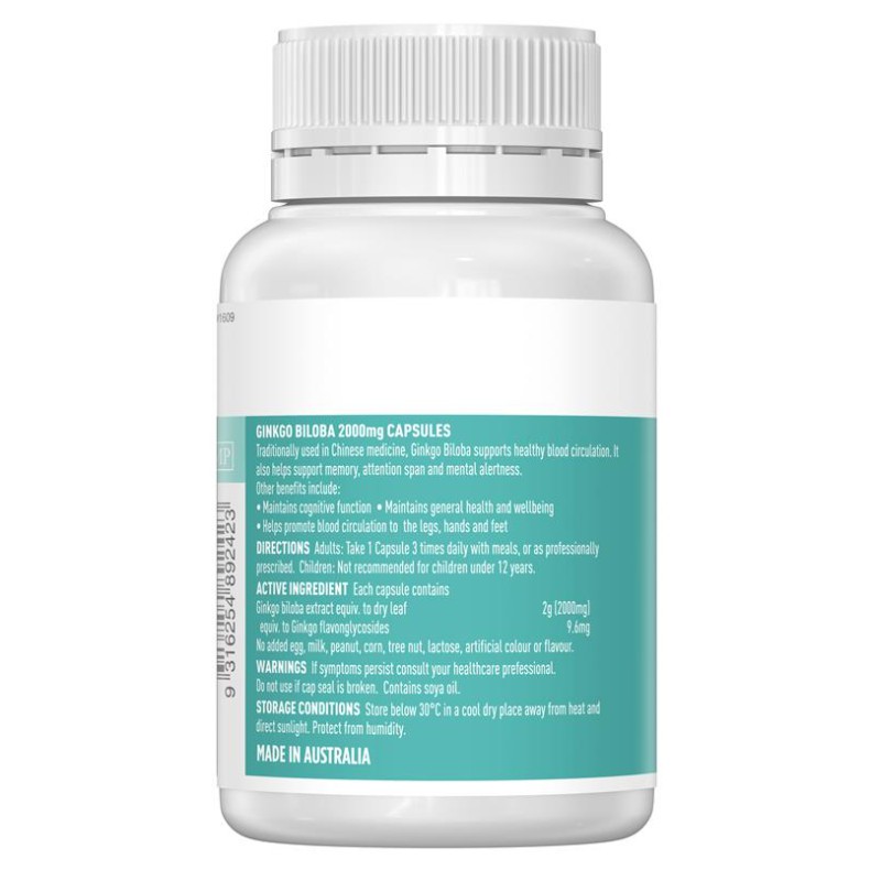 Health Care Ginkgo Biloba 2000mg bổ não của Úc, 100 viên