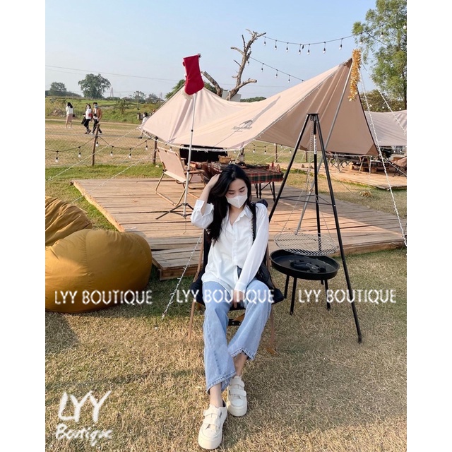 Áo sơ mi nữ chất lụa KHÔNG NHĂN, Áo sơmi dài tay có túi ngực form rộng Oversize LYY BOUTIQUE