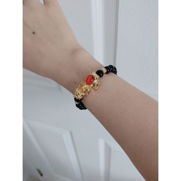 Vòng Tay Mic Tỳ Hưu Cõng Ngọc Đỏ Chiêu Tài Lộc