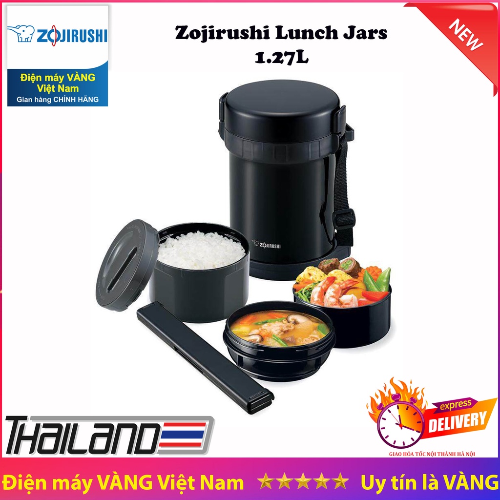 Hộp cơm giữ nhiệt 3 ngăn Thái Zojirushi SL-GH18-BA dung tích 1,27L