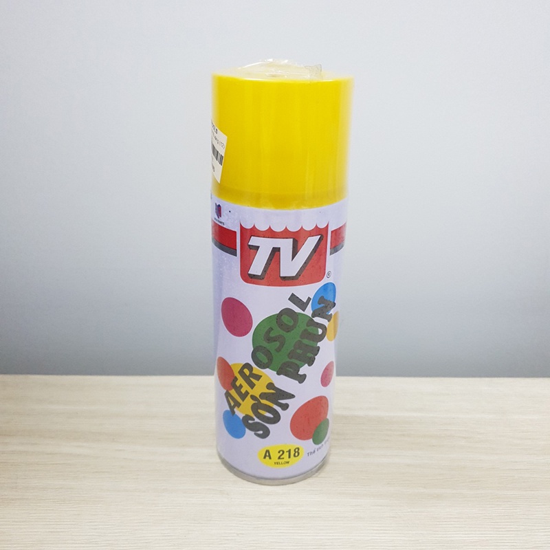 Sơn xịt TV AEROSOL 400ml Đỏ A211, Đồng A228, Vàng A218, Trắng A200, Xanh A242, Bạc A100, Bạc A300