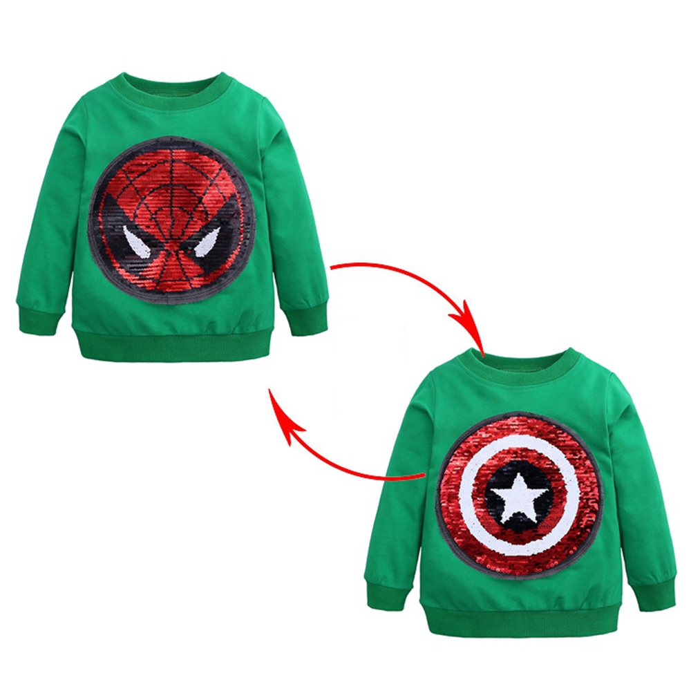 Áo Khoác Hoodie In Hình Spiderman / Captain America Cho Bé Trai 1-8 Tuổi