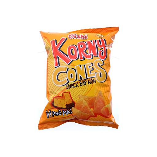 Snack bắp nón vị phô mai Oishi Korny Cones gói 40gr