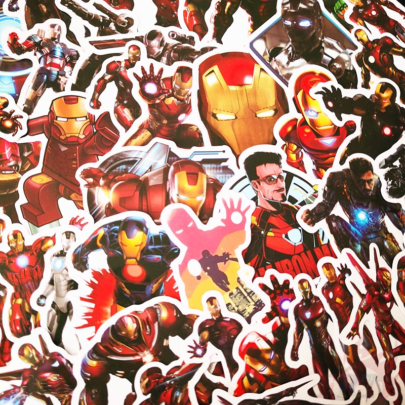 ❉ Iron Man Tony Stark Series 05 - Iron Man’s Battle Suit Stickers ❉ 50Pcs/Set Marvel Avengers Superhero DIY Fashion Waterproof Doodle Decals Stickers