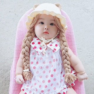 Mũ 2 bím tóc hàng có size