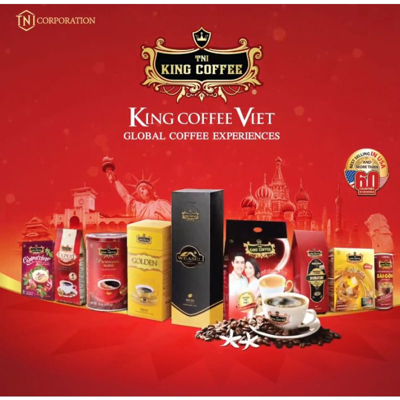 Cà Phê Đen Hòa Tan Espresso KING COFFEE - Hộp 15 gói x 2.5g