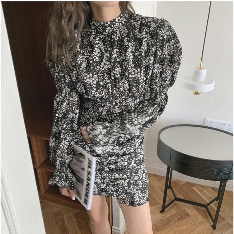 Đầm Hoa Mini Dáng Ôm Thời Trang Mùa Thu Dễ Phối Đồ Cho Nữ