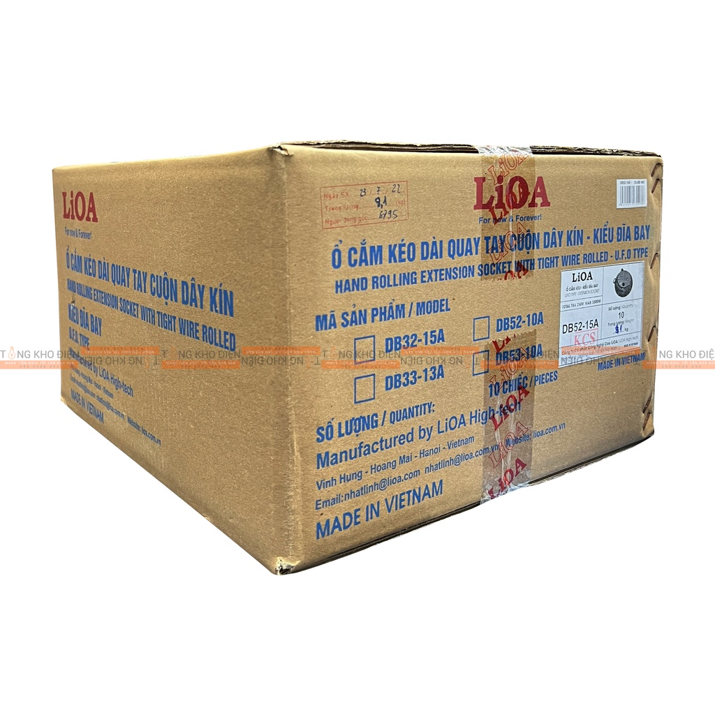 Ổ cắm kéo dài quay tay LiOA 3 ổ cắm đa năng, Kiểu đĩa bay hàng chính hãng LiOA 5m/10m