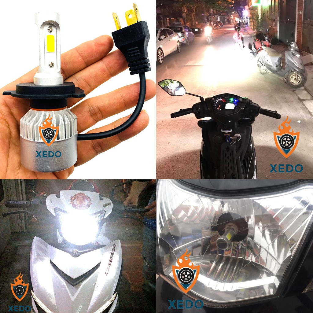 Đèn pha led C6 siêu sáng 3 tim LED - dùng cho ô tô - xe máy - Bh 6 tháng