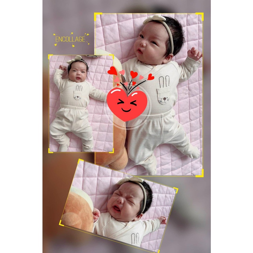 Bộ quần áo dài tay cho bé sơ sinh Little love - Lil vải tăm mềm mát cho bé trai, bé gái Kiến Baby Store