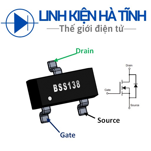 MOSFET N-CHANNEL BSS138P BSS138 bs138 SOT-23 0.22A 50V mới