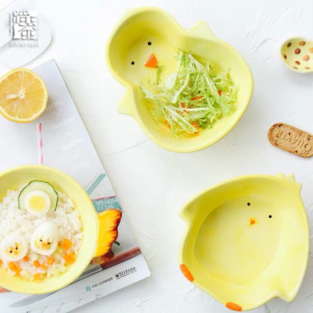 Bát sứ ăn dặm cho bé hình gà , hình vịt