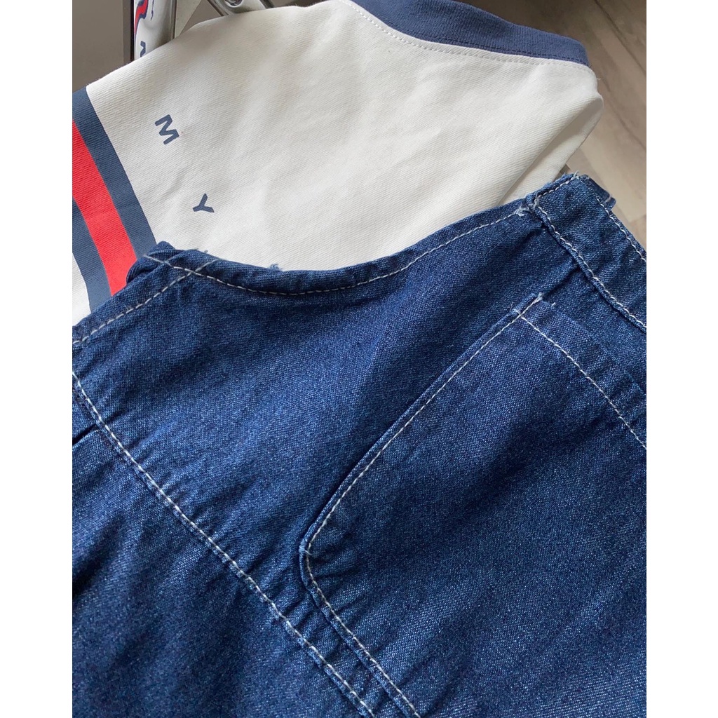 Yếm váy jeans xanh đậm