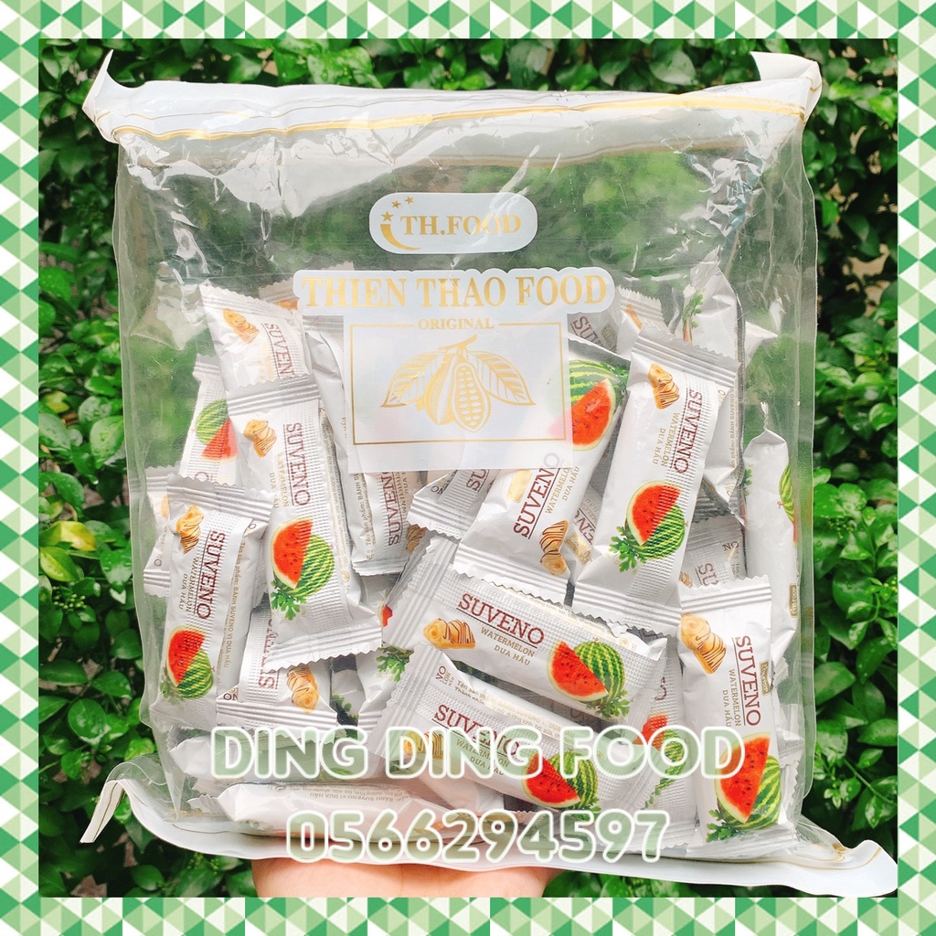 Mới - 500g Bánh Xốp Suveno Vị Dưa Hấu , Kem Sữa Chua Giòn Thiên Thảo, Ăn Vặt Siêu Ngon, DING DING FOOD