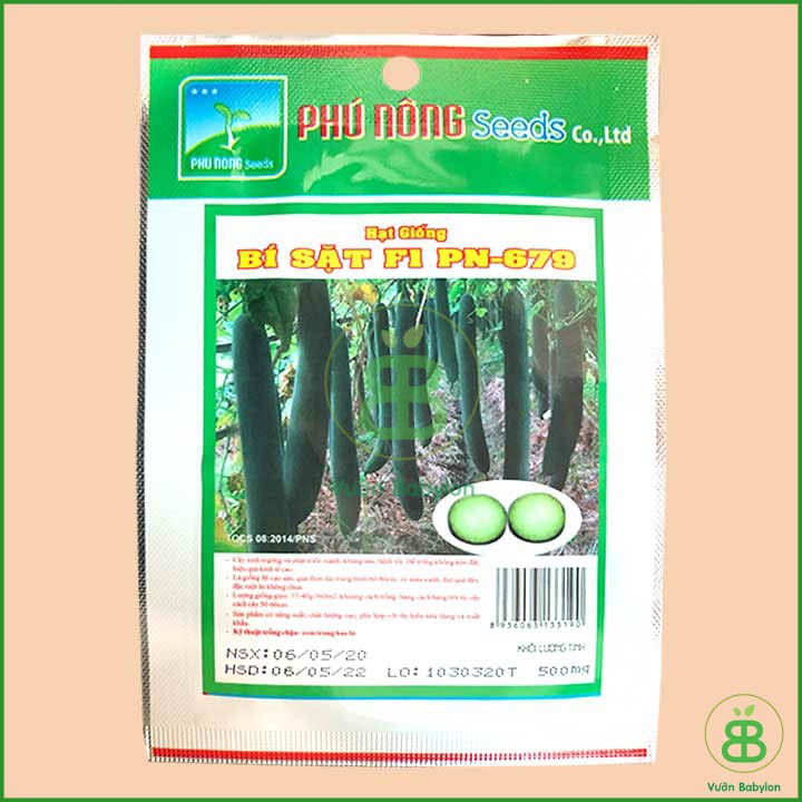 Hạt Giống Bí Sặt Xanh, Trái Dài 0,5Gr