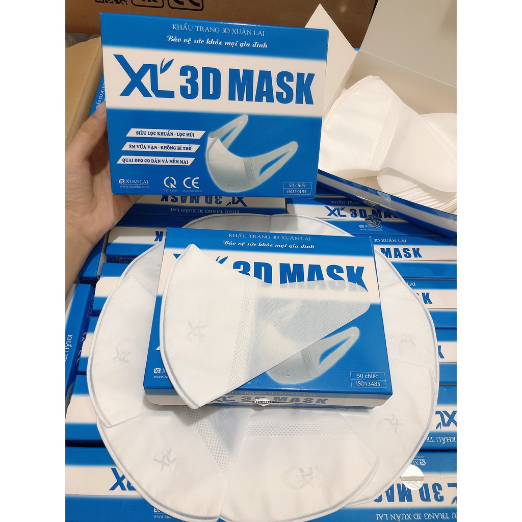 Khẩu Trang 3D Mask Xuân Lai chính hãng công ty có logo tem niêm phong Xuân Lai bảo vệ sức khỏe mọi gia đình | BigBuy360 - bigbuy360.vn