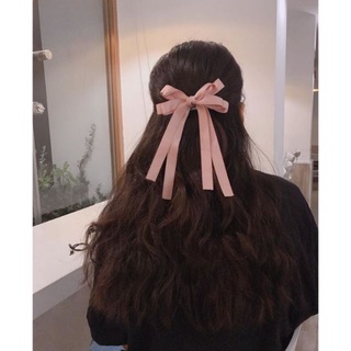 kẹp tóc nơ lụa mảnh 2 tầng