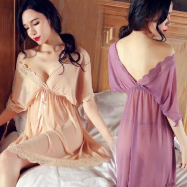 Váy ngủ 2 dây sexy bigsize 🎀size 40-75KG🎀 vải voan thun ren bẹc vai đồ ngủ bầu sexy quyến rũ đầm ngủ giá rẻ  ྇  ྇