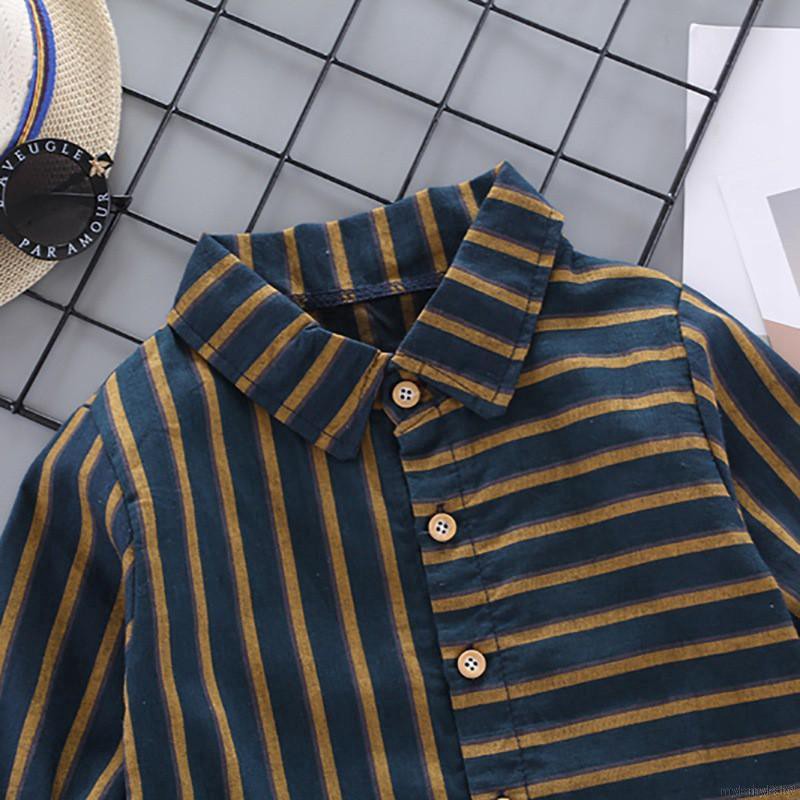 Áo Thun Tay Dài Kẻ Sọc In Chữ My Boy