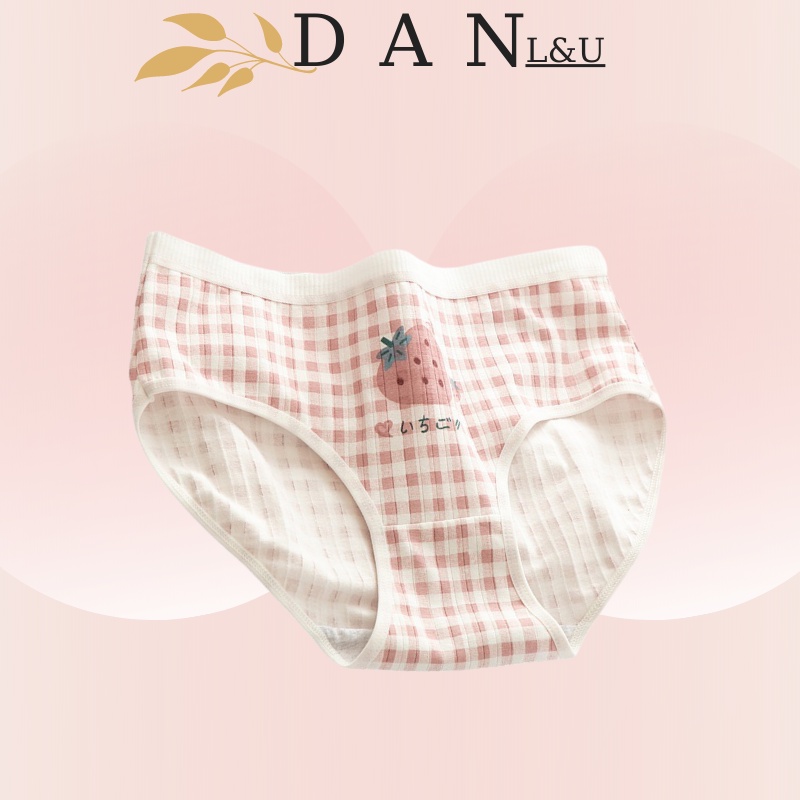 Quần Lót Cotton Nữ Quả Dâu Nâng Mông Kháng Khuẩn Họa Tiết Dễ Thương Dan L&U L119