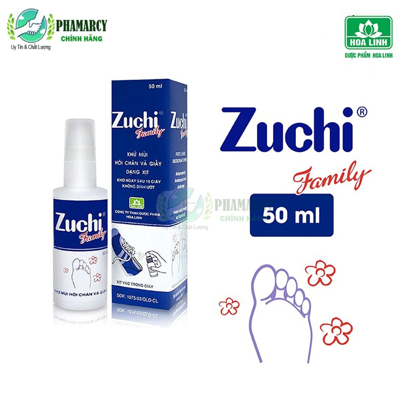 Xịt khử mùi hôi chân xịt chống hôi chân và giầy Zuchi Family 50ml