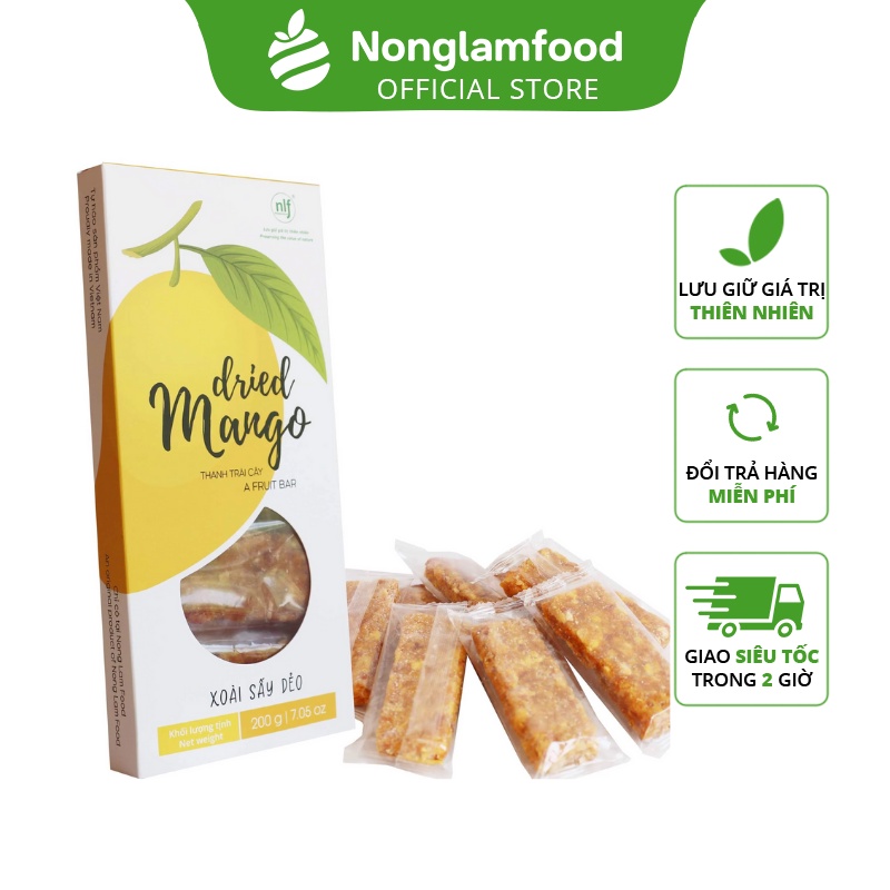 Thanh Xoài Sấy Dẻo Nonglamfood 200g | Dried Mango | A Fruit Bar