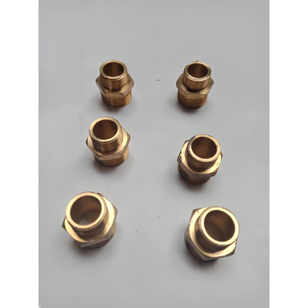 Kép 2 đầu ren ngoài 21mm/17mm, 21mm/13mm kép thu ren ngoài