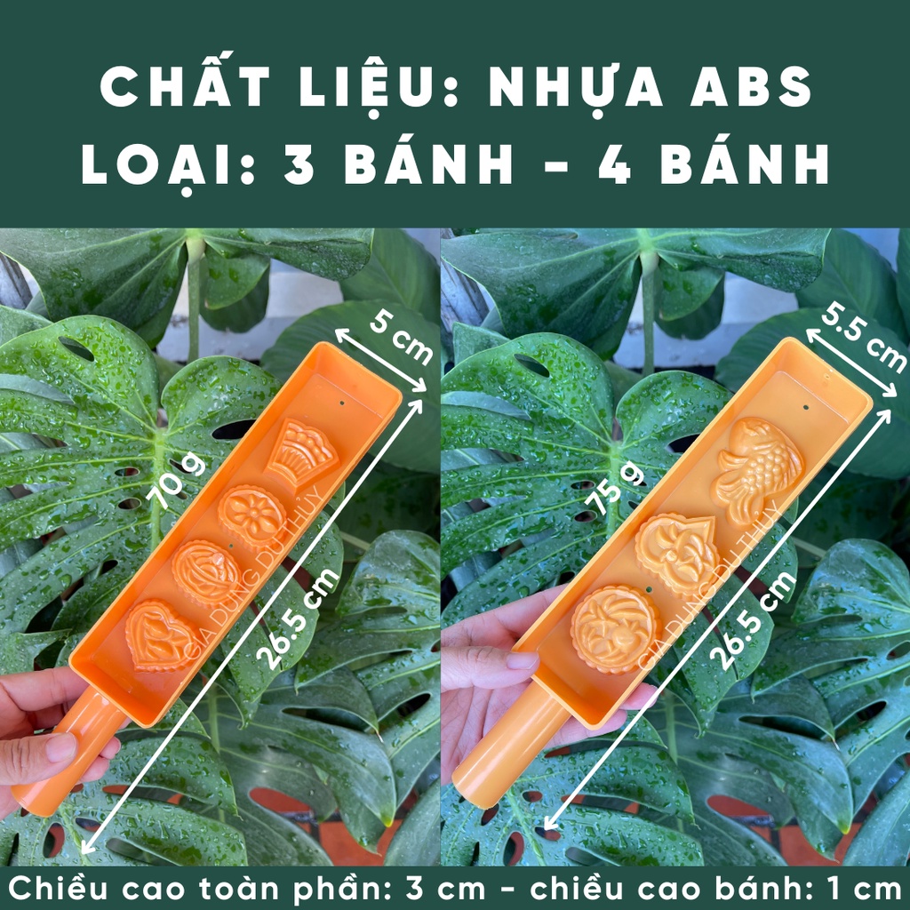 Khuôn gõ bánh phục linh, bánh in hình cá, hình trái tim chất liệu nhựa ABS an toàn của gia dụng Du Thủy