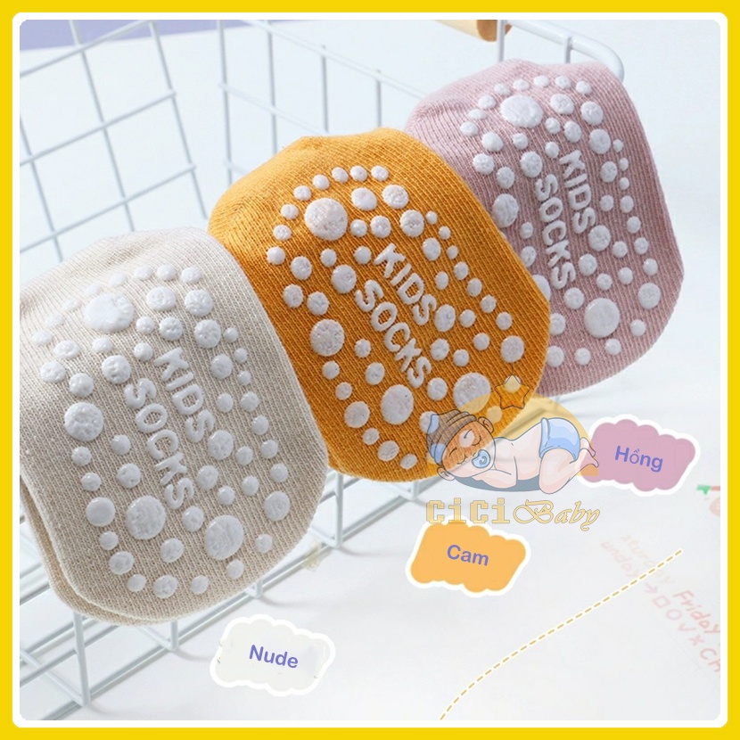 Tất chống trơn trượt cho bé, vớ trẻ em Kids Socks phong cách Hàn Quốc họa tiết dễ thương
