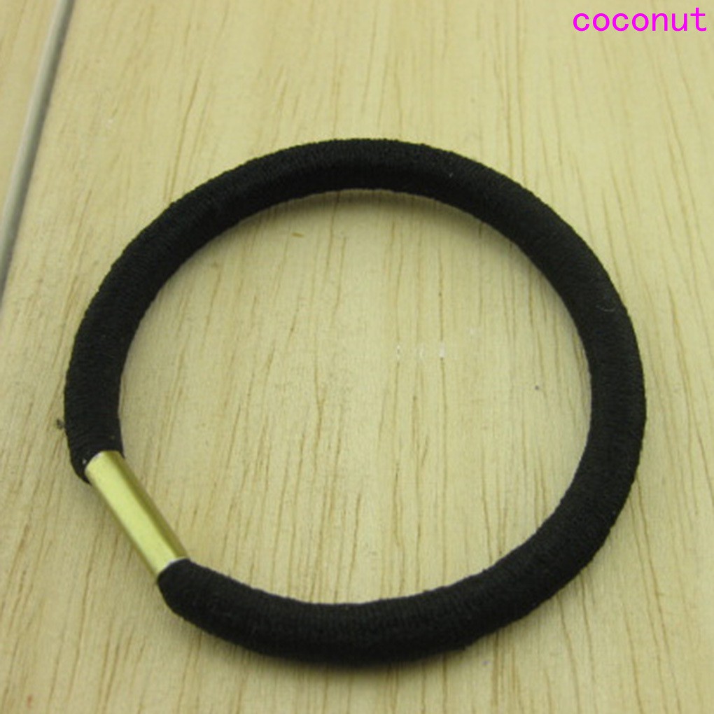 Bộ 10 Dây Buộc Tóc Co Giãn Màu Đen Dành Cho Bạn Gái