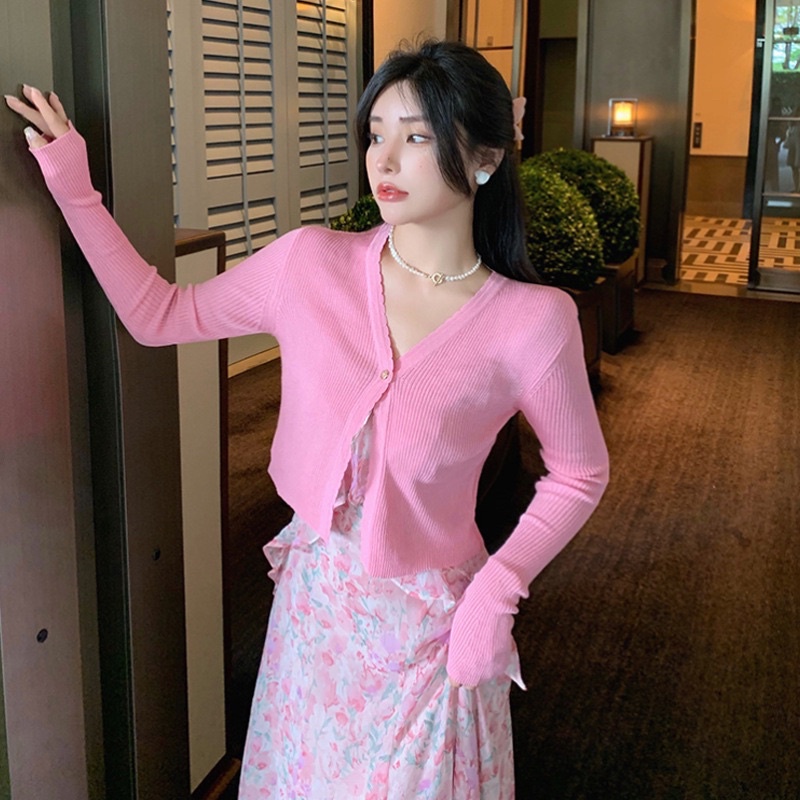 Đầm hai dây hoa hồng  khí chất pháp phong cách nhẹ nhàng quyến rũ thời trang nữ mùa hè hebe's MSP C47P