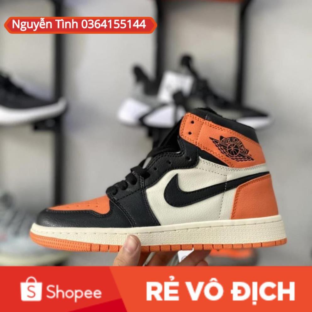 [𝐒𝐀𝐋𝐄 ĐẬ𝐌 𝟔.𝟔] Giày Sneaker Jordan 1 màu cam đen cao cổ nam nữ Full Box Freeship, Giày Jodan low Cao Cổ Cam hot hit 202