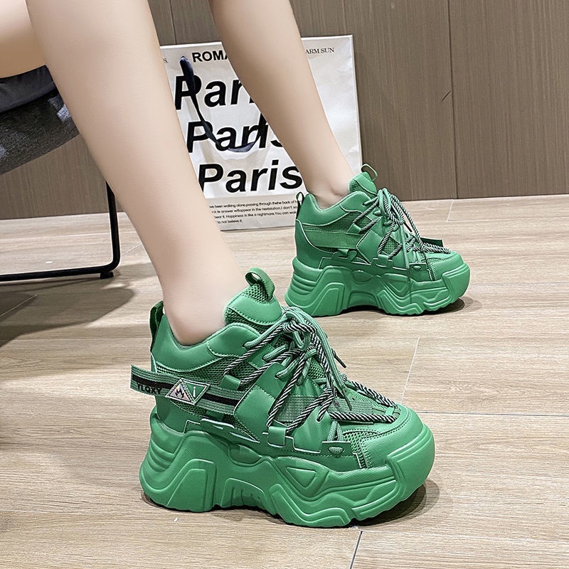 🎀COOL A Giày Thời Trang Phong Cách Châu Âu Cá Tính Cho Nữ mạng đài Châu Âu màu đỏ bố giày thời trang cho phụ nữ 2021 mới chiều cao gót giày cao gót nhỏ giày thể thao nhỏ