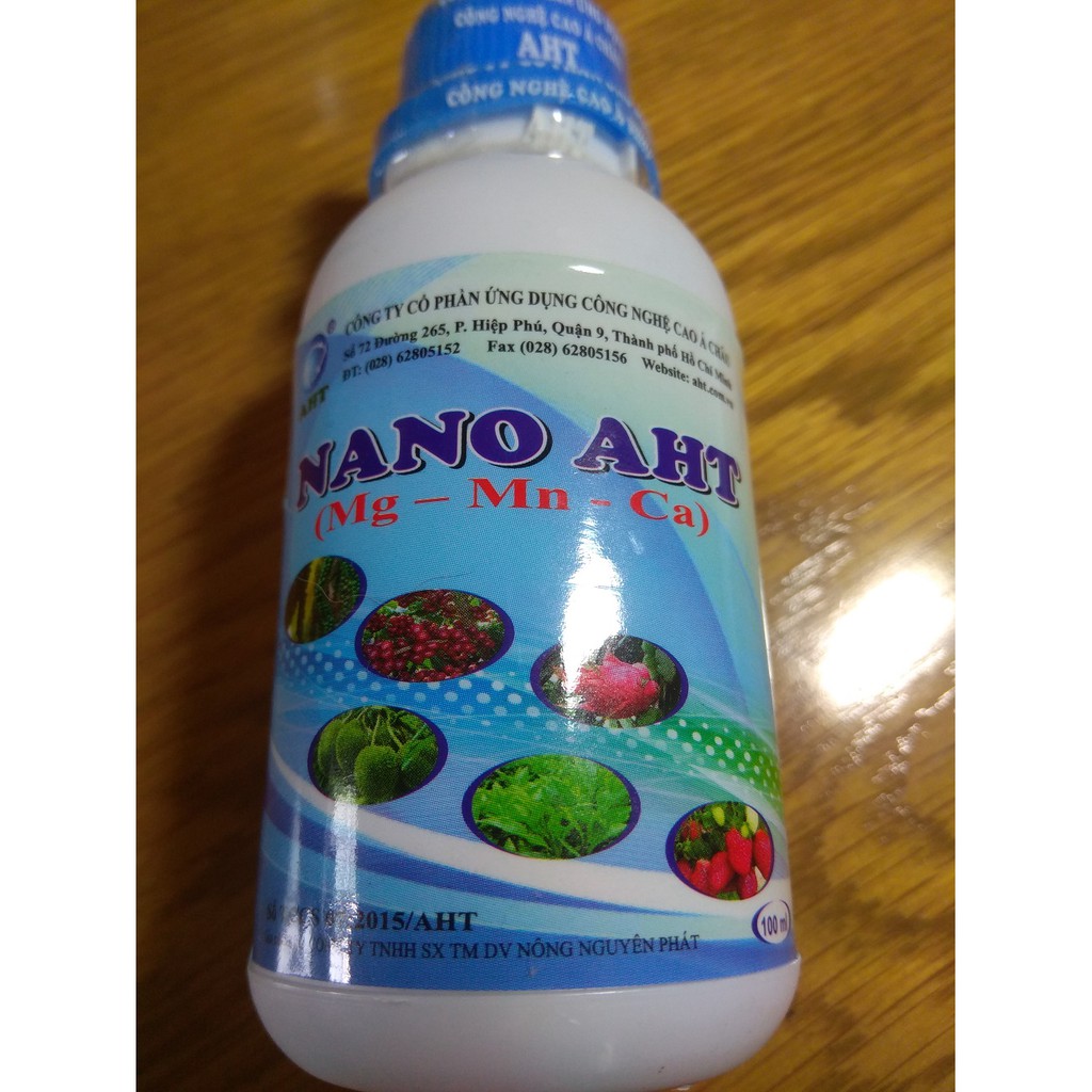 Phân bón lá Nano AHT bổ sung Mg - Mn-Ca - chai 100 ml