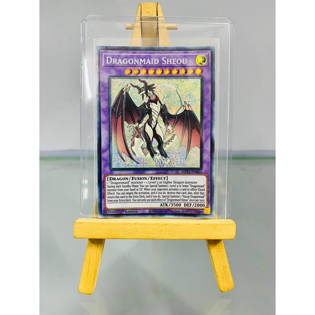 [ Dưa Hấu Yugioh ] Lá bài thẻ bài Dragonmaid Sheou – Prismatic Secret Rare - Tặng bọc bài nhựa bảo quản