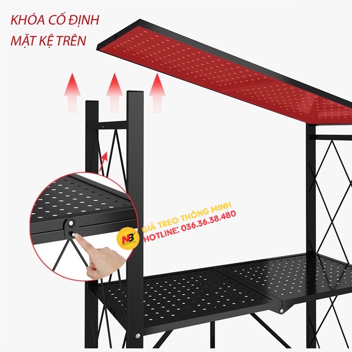 Kệ Sắt Để Đồ Gấp Gọn Đa Năng 3 - 4 Tầng - Kệ Để Đồ Có Bánh Xe Di Chuyển - Hàng Nhập Khẩu [ Rẻ Hơn Vando ]