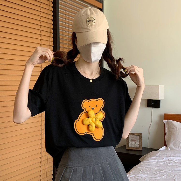 Áo Thun Tay Ngắn Dáng Rộng Họa Tiết Hoa Thời Trang Mùa Hè Cho Nữ